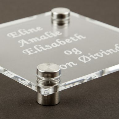 Transparent skilt